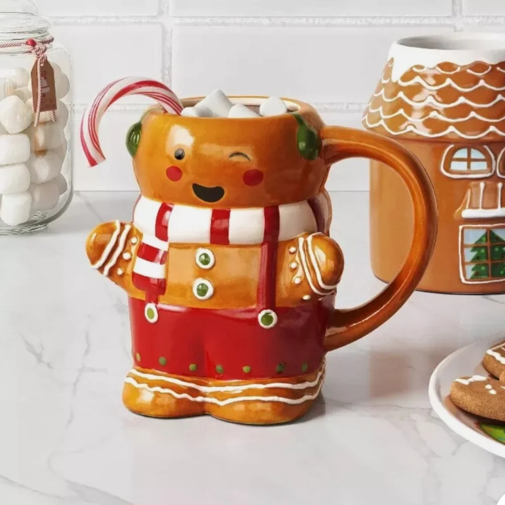 Target Wondershop Winter Christmas 2024 Gingerbread Man Mug Cocoa Coffee 9 oz